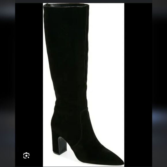 Steve Madden Evey Womens Black Suede Wide Calf Block Heel Thigh High Boots NWOB - Picture 15 of 15